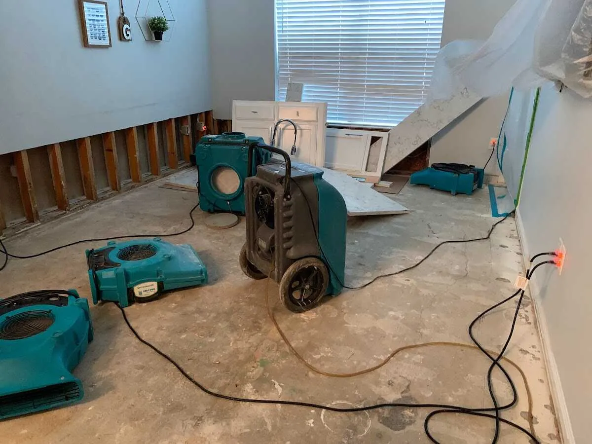 Dehumidifier in flood-cut room for Water Extraction & Removal in Longview